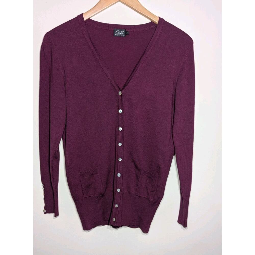 Cielo Womens Button Front Cardigan Sz Small Cottagecore Cozy Classic Layer